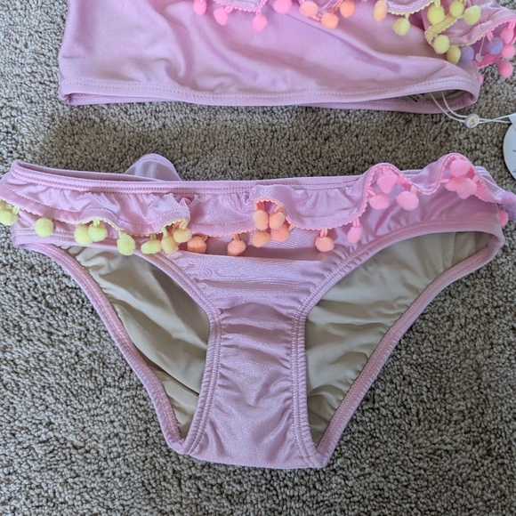 NEW PQ Kids Pink Pom Pom Bikini Size 14 - Picture 5 of 8